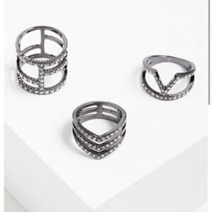torrid Hematite Tone Pave Statement Rings